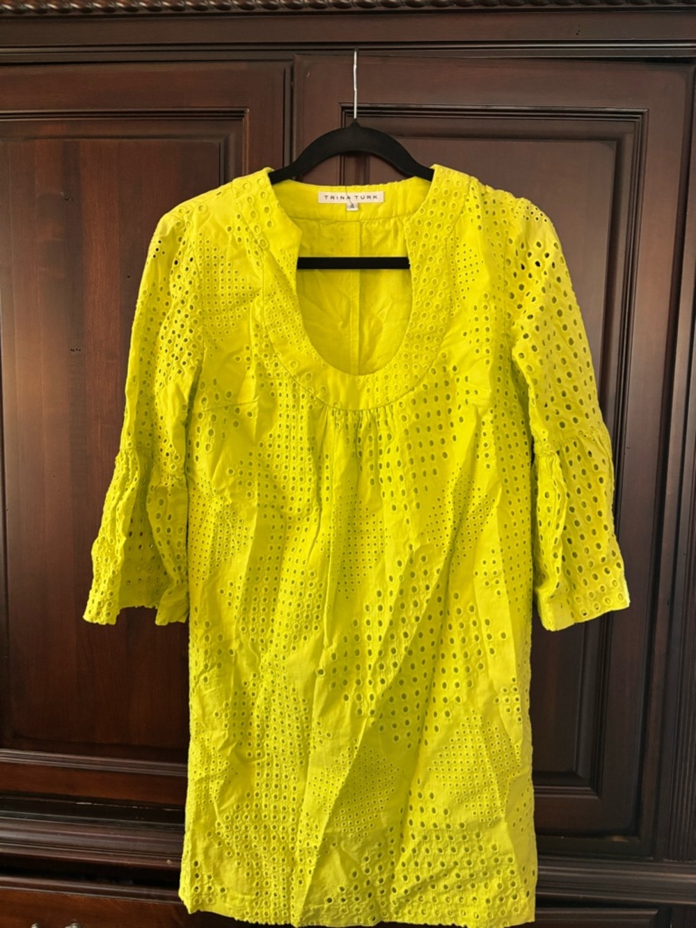 Trina Turk Bright Yellow Eyelet Tunic
